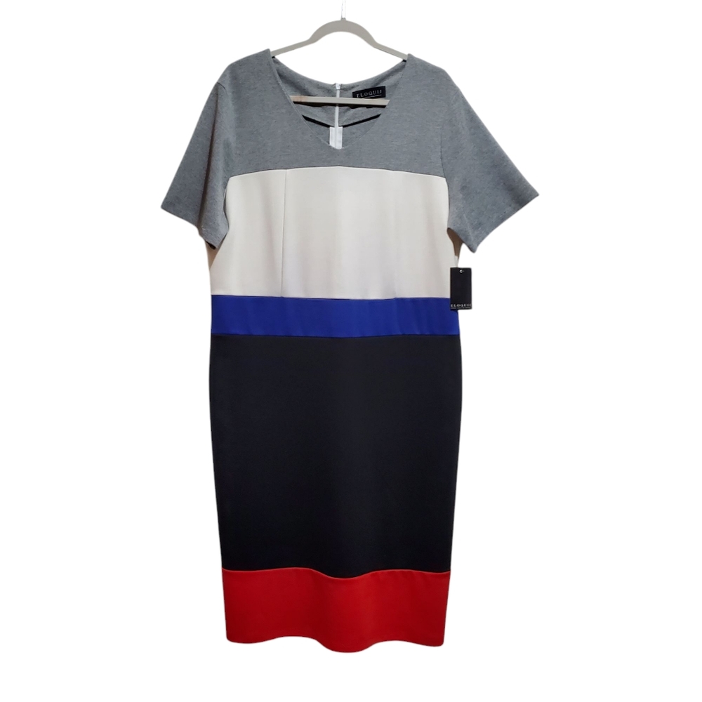 NWT Eloquii Colorblock Dress Plus Size 18  Stretch